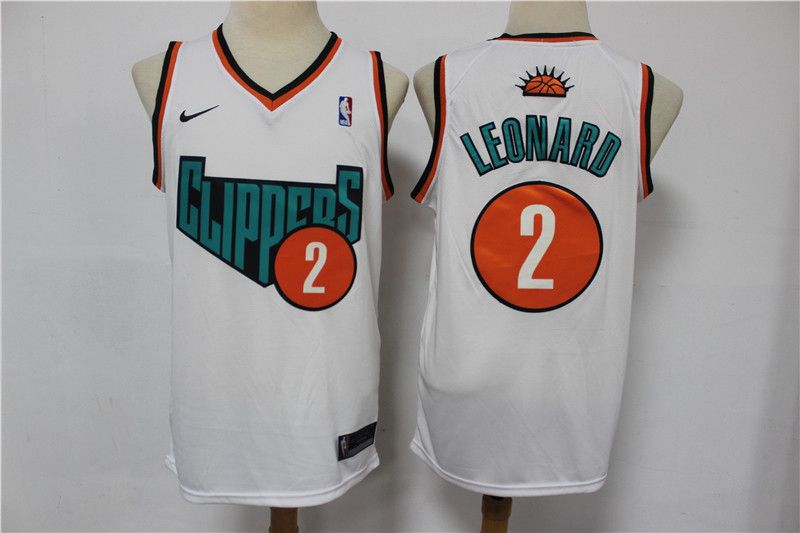 Men Los Angeles Clippers 2 Leonard White Home kit Nike NBA Jerseys
